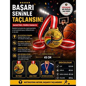 Avessa Mad-Bas-2 Basketbol Fig�rl� Madalya 6.5 Cm