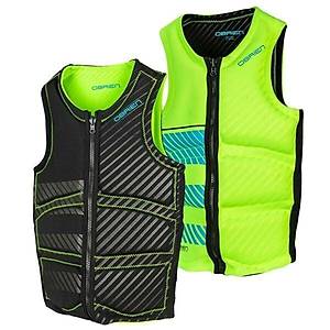 OBRIEN VEST M TEAM FRONT ZIP BLK/GRN CAN YELE��
