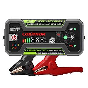 Lokithor J1350PRO 12V 1350Amp LiFePO4 Ak�ll� Ak� Takviye + Powerbank + Led Lamba