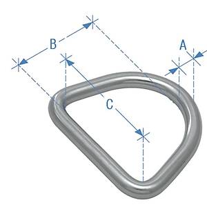 D-ring, Inox 316, 4x30mm