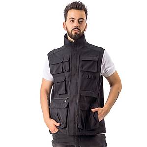 FreeCamp Vest Erkek Bal�k�� Yelek-S�YAH