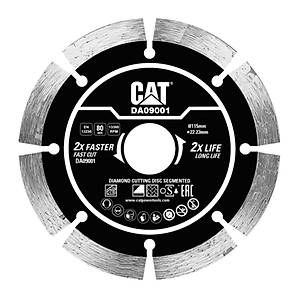 CAT DA09001 115mm Profesyonel Beton, Tu�la, Parke Ta�� Elmas Kesme Diski (Soketli, Aral�kl� Kenar)