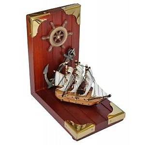 Ah�ap kitap tutucu, tekne fig�rl�