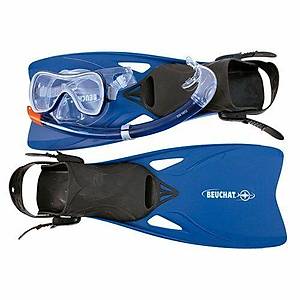 BEUCHAT SET PMS TRIO+100 Ayarl� Palet, PVC Maske, �norkel, Meshbag ile