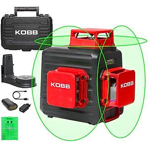 KOBB KBL34G 40 Metre Profesyonel Li-ion �arjl� 3X360? Otomatik Hizalamal� Ye�il �apraz �izgi Lazer Distomat