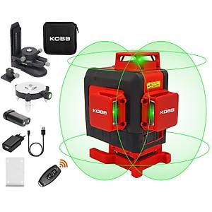 KOBB KBL35G Profesyonel Li-ion �arjl� 4X360? Otomatik Hizalamal� Ye�il �apraz �izgi Lazer Distomat+Uzaktan Kumanda