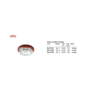 AH�AP TAVAN LAMBASI �145mm ampul 12/24v