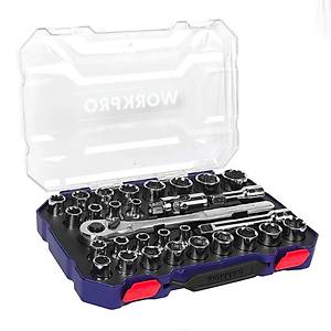WORKPRO WP202525 30 Par�a 1/2�� CR-V Metrik/�n� Profesyonel Lokma Tak�m�