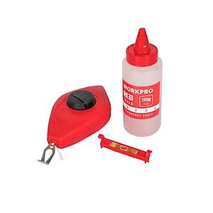 WORKPRO WP329019 �izim �pi Seti 115gr K�rm�z� �izim �pi Boyas� + Mini Su Terazisi + 30M �izim �pi