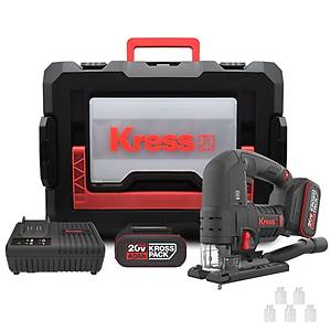 Kress KUE26 20Volt 4.0Ah Li-ion �ift Ak�l� Profesyonel K�m�rs�z Devir Ayarl� �arjl� Dekupaj Testere 