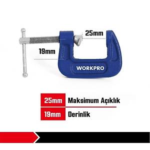 WORKPRO WP232016 25mm G Tipi ��kence