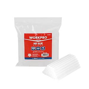 WORKPRO WP432001 7x100mm S�cak Silikon Tabancas� ��in 100 Adet �effaf Yedek Silikon/Mum