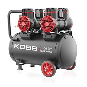 KOBB KBK50S2 4.0HP 50Lt 8Bar �ift Motorlu Ya�s�z Sessiz Ta��nabilir Hava Kompres�r�