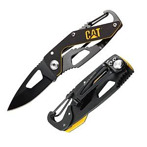 CAT DA980266 Kemer Ask� Kancal� Karabinal� Katlanabilir 13CM Paslanmaz �elik Siyah Kamp �ak�s�