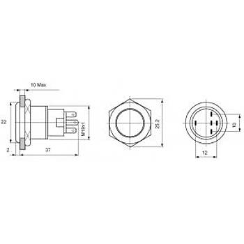 Hella Marine paslanmaz �elik, ledli switch.