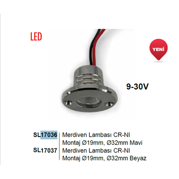 MERD�VEN LAMBASI MONTAJ �19mm,�32mm BEYAZ cr-ni