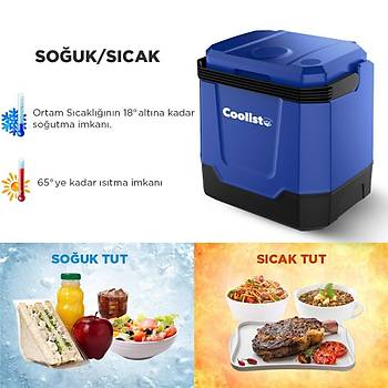 Coolist CLT33 12Volt/220Volt AC/DC 33 Litre S�cak/So�uk Oto Buzdolab�