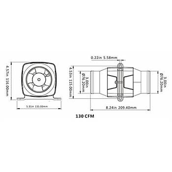 SEAFLO BLOWER  75 MM 12 V