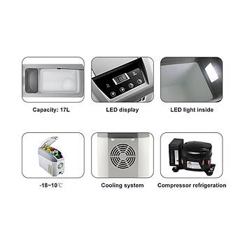 Icepeak Kompresörlü Oto Buzdolabı 12V/24V 17 Litre