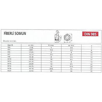 ARİNOKS DIN985 FİBERLİ SOMUN A2-304 / M4