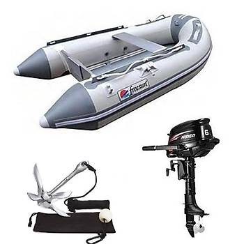 FREESUN 270 ALMNYUM TABANLI BOT GR + HIDEA 6HP HS (YEKE KONTROL / KISA AFT) / YEDEK YAKIT TANKI VE BOT IPASI 1.5 KG HEDYE