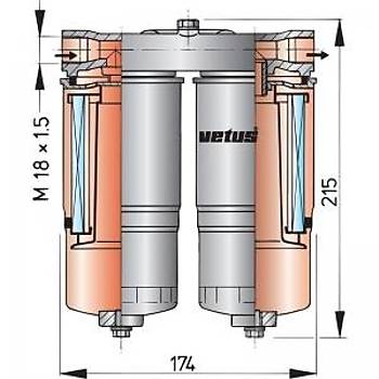 Vetus WS720 su ay�r�c�/yak�t filtresi