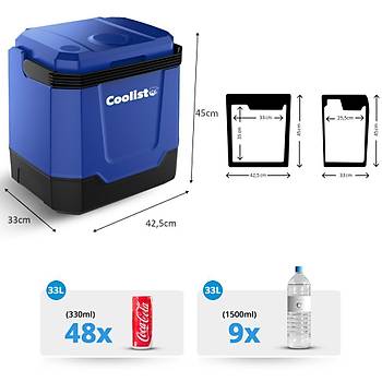 Coolist CLT33 12Volt/220Volt AC/DC 33 Litre S�cak/So�uk Oto Buzdolab�