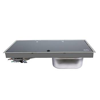 BIO FSM-3455 CAM KAPAKLI İKİLİ GÖMME OCAKLI EVYE
