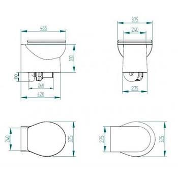 Smart 24V Beyaz K�sa Ta� Taharet Kitli Tuvalet