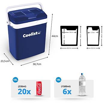 Coolist CLT18 12Volt/220Volt AC/DC 18 Litre S�cak/So�uk Oto Buzdolab�