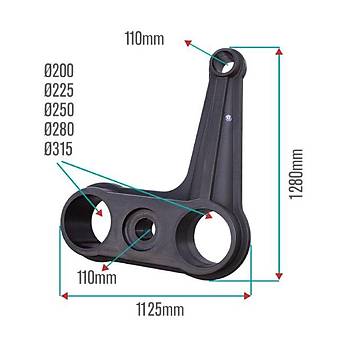 2 BORULU KAFES BRAKETİ Ø 225