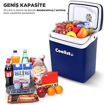 Coolist CLT18 12Volt/220Volt AC/DC 18 Litre S�cak/So�uk Oto Buzdolab�