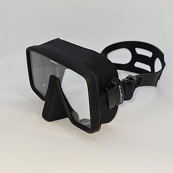 KRAKEN Maske M22 Çerçevesiz Siyah Silikon, Tek camlı