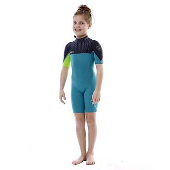 JOBE BOSTON SHORTY 2MM WETSUIT KIDS TEAL BLUE