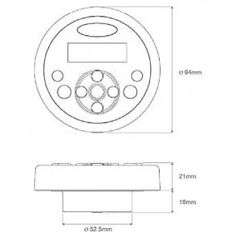 Aquatic AQ-WR-4F LCD ekranlı, sabit, kablolu uzaktan kumanda
