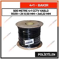 500 Metre 4+1 Cctv BAKIR Kablo 2*0.50 mm - 2*0.22mm Polietilen - 1443