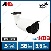 Safecam PM-8516 36 Led 5 MP HD 1920P  AHD Kamera-1653s