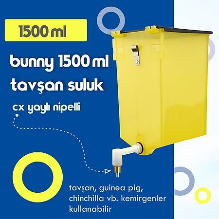 Bunny 1500 ml Tavþan  ve Guinea Pig Suluk - CX Yaylý Nipel