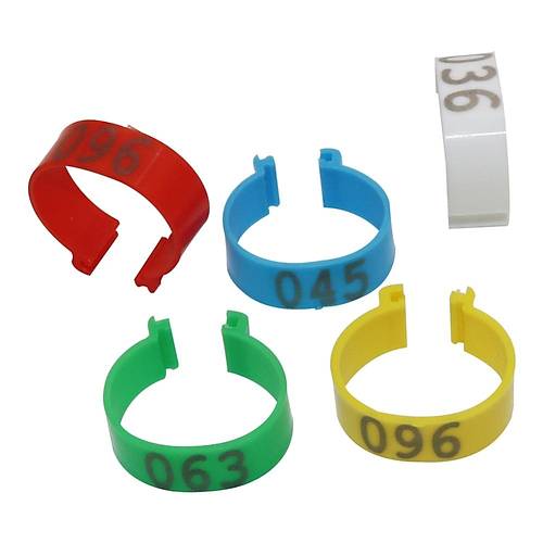 Hindi Kaz ve Brahma Tavuu Ayak Klipsi Rakaml 100'l Paket 25 mm (Rakamlar 001 - 100 Aras)