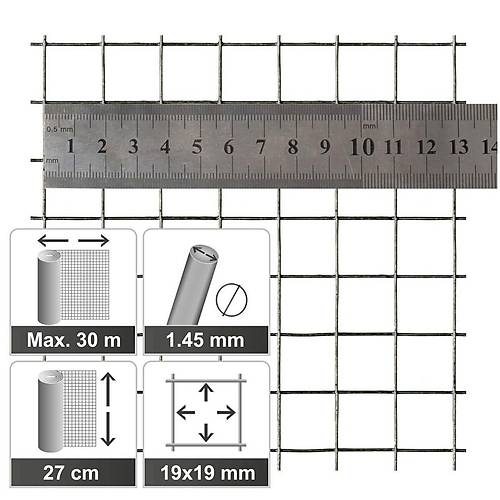 Vixpet Galvanizli Kafes Teli - Boyu 27 cm / stenilen Uzunlukta