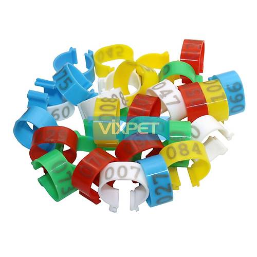 Hindi Kaz ve Brahma Tavuu Ayak Klipsi Rakaml 100'l Paket 25 mm (Rakamlar 001 - 100 Aras)