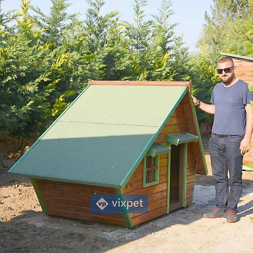 Martin Pencereli ve Sundurmal Kpek Kulbesi 200x100x130