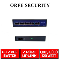 8 PORT POE SWITCH - ORFE SECURITY ORS 8+2 10/100/1000 POE SWITCH