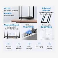 TP-L�NK MERCUSYS MB115-4G 3 PORT 300 MBPS MOB�L