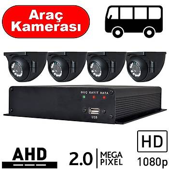 BEGAS 4 Araç Kameralı AHD Paket 2.0mp - A100