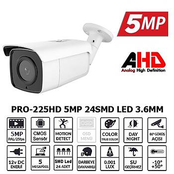BegasPro BL-5225HD 5MP 3.6MM 24 SM LED 5MD AHD Kamera
