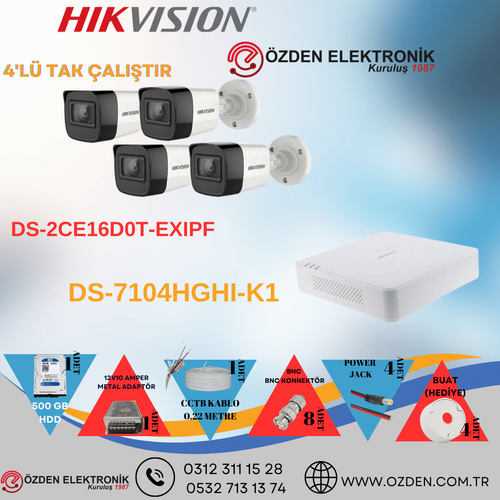 HIKVISION DS-2CE16D0T 2MP 4'L� SET