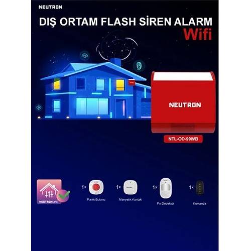 DI� ORTAM S�REN ALARM SET� - Wifi + PAN�K BUTONU