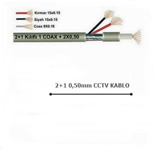 2+1 0,50 cctv 100metre kablo