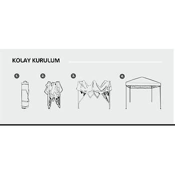 Demir skeletli effaf Portatif Kamp Karavan adr 3x3